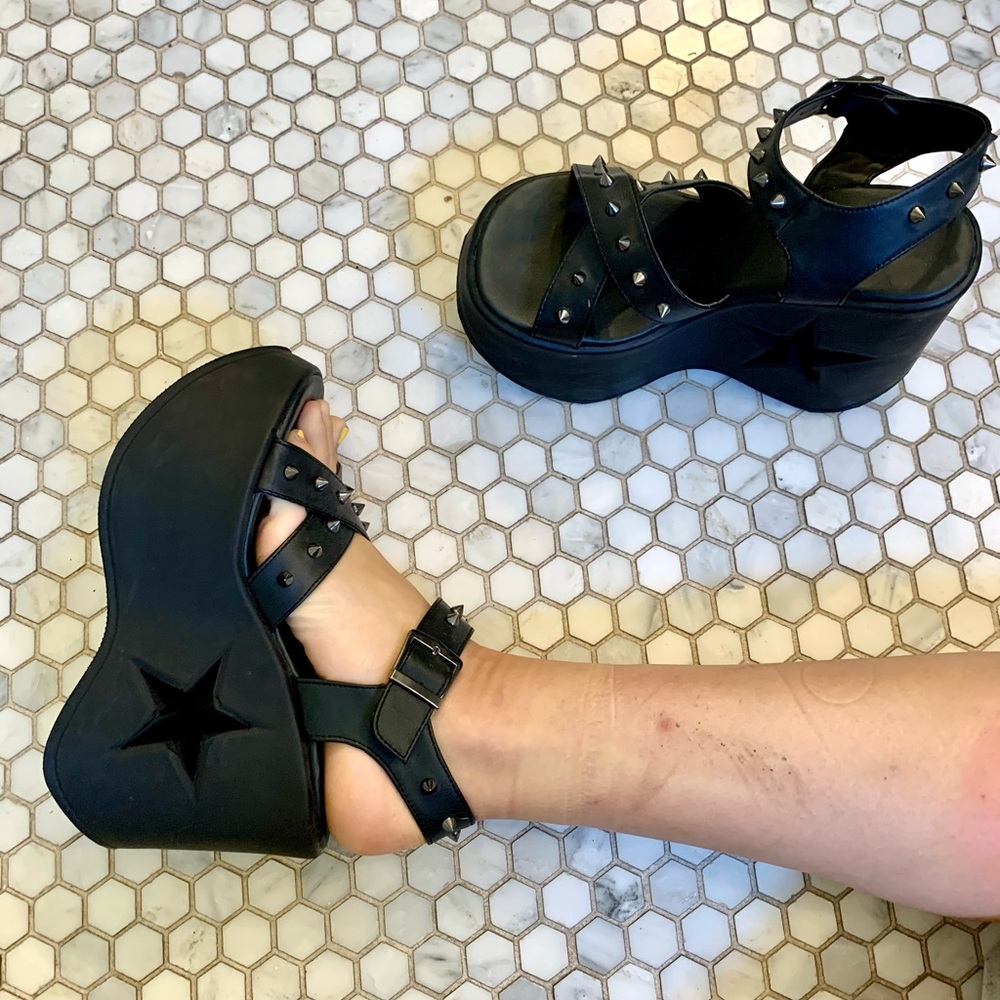 DEMONIA dynamite platform studded heels